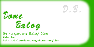 dome balog business card